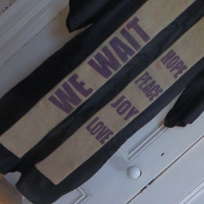 We wait - Advent stole in plum