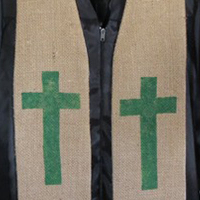 Simple cross and bands - bright green cross