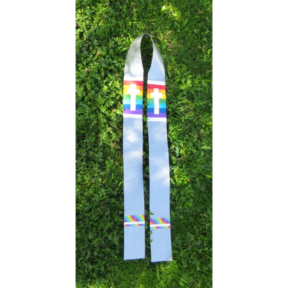 Rainbow duct tape stole