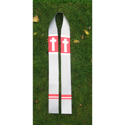 Red, white, and silver